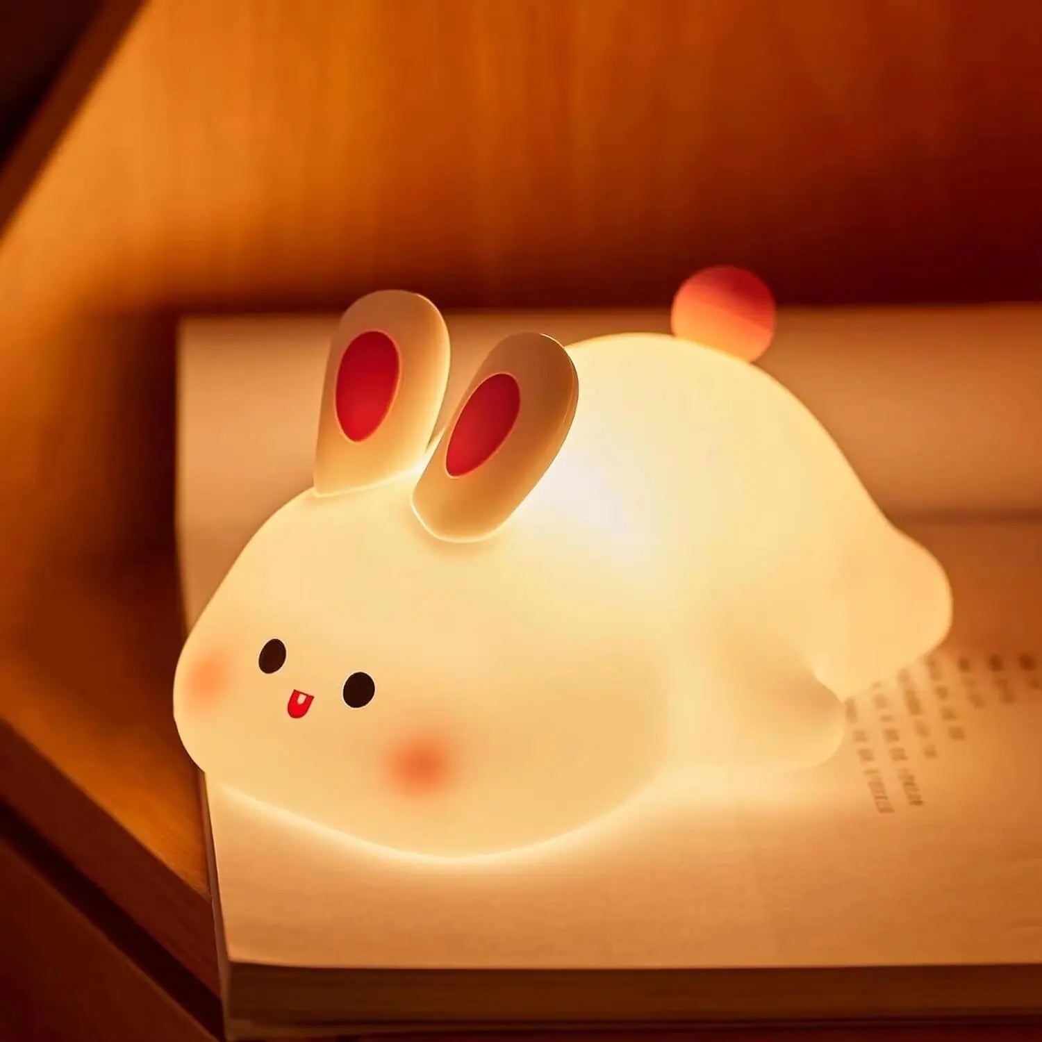 Cute Rabbit Silicone Night Lamp – Soft Touch LED Bedside Light